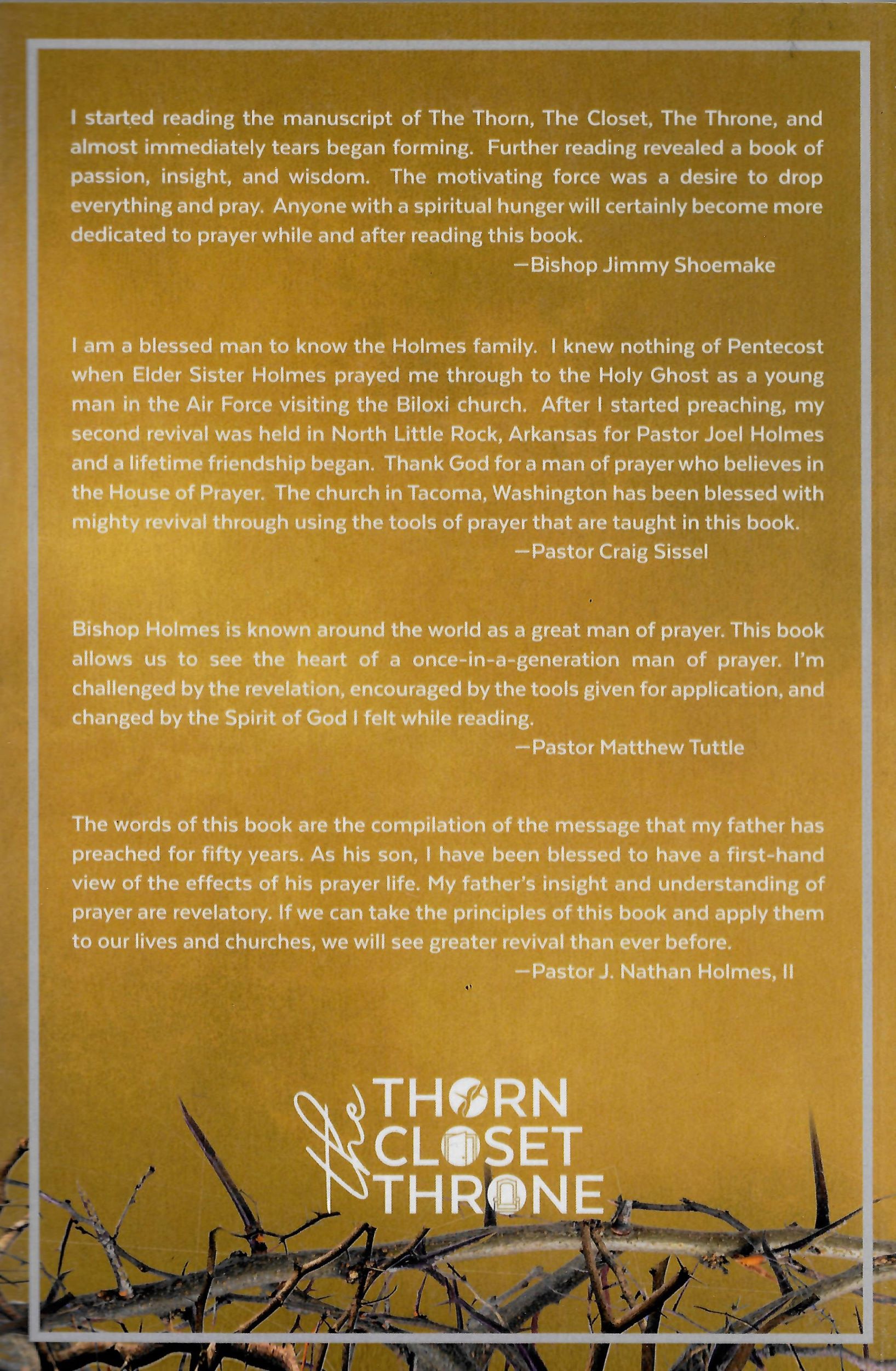 Throne Room, Closet of Prayer, Thorn of Life 2nd Edition - Bishop Joel Holmes