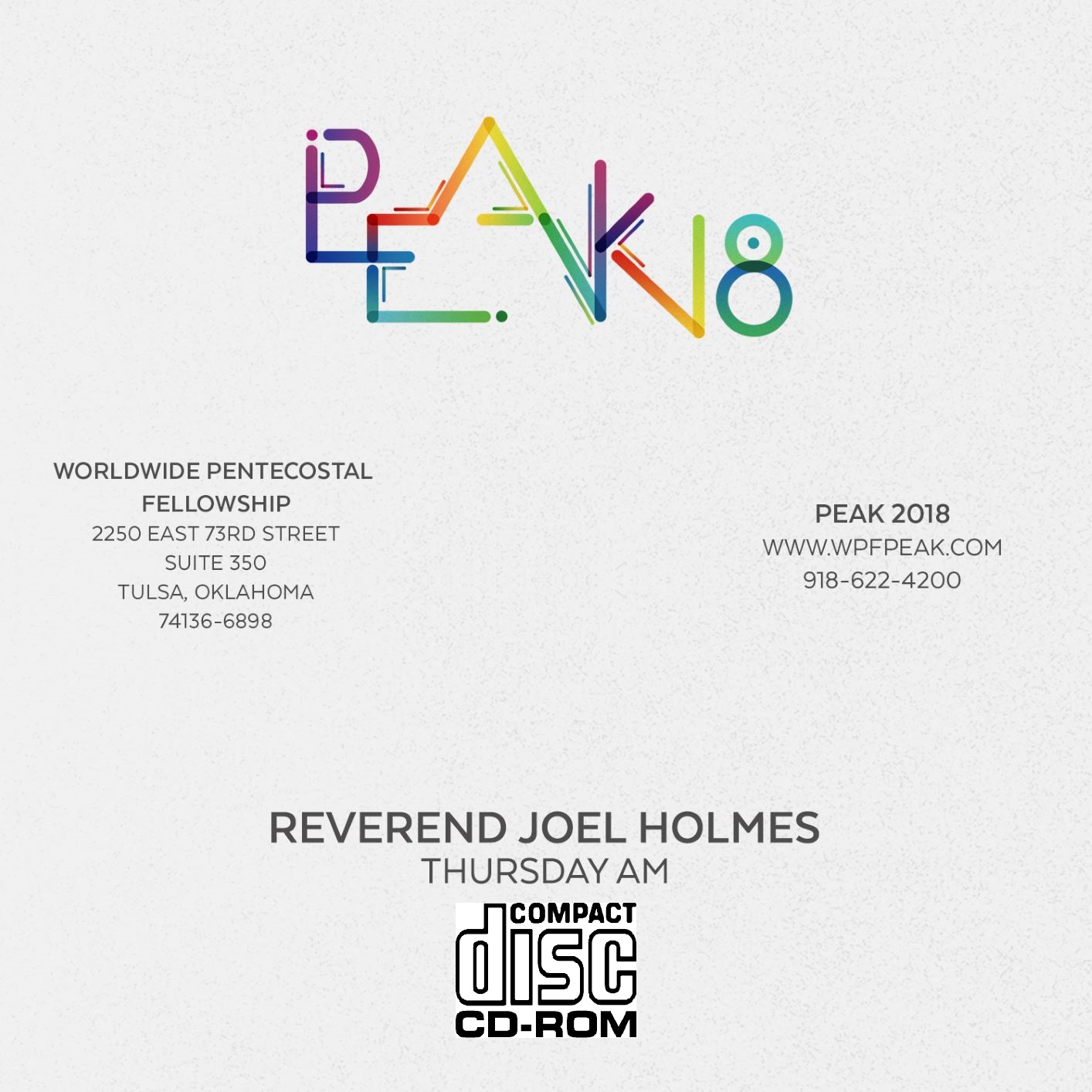 2018 PEAK Rev. Joel Holmes (CD)