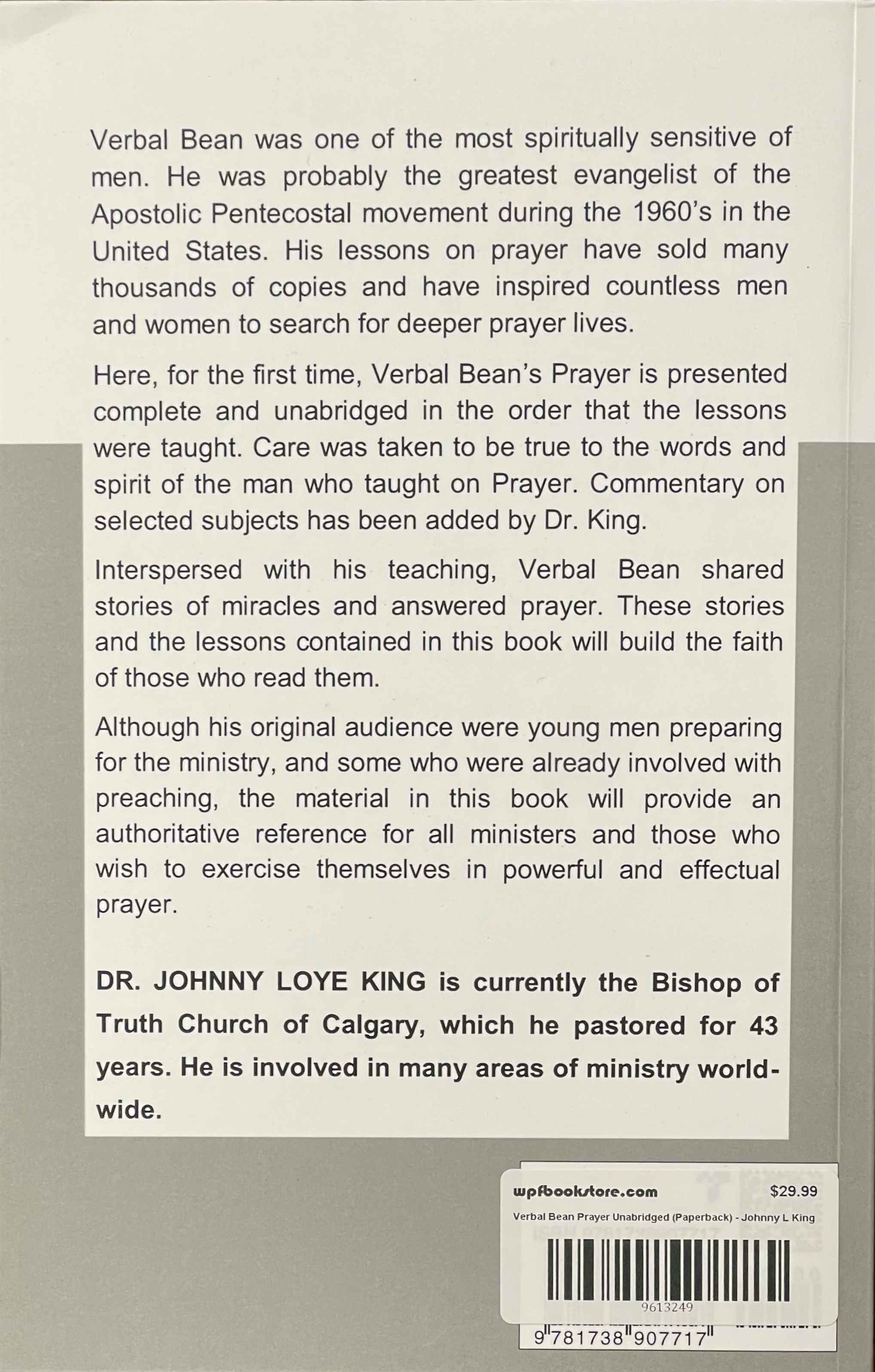 Verbal Bean Prayer Unabridged (Paperback) - Johnny L King, PhD